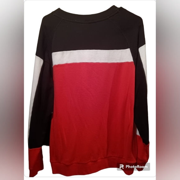 PINK VS Colorblock Sweatshirt Pink, Blk & White - Picture 8 of 9